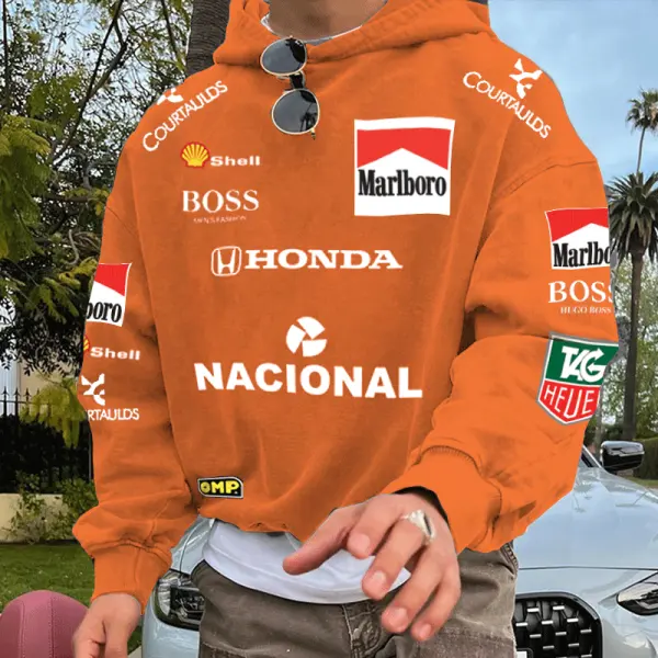 Vintage F1 Racing Support Suit Orange Hoodies - Wayrates.com 