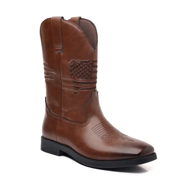 Men's Vintage Embossed Retro Boots Cowboy Boots - Upgradecool.com 