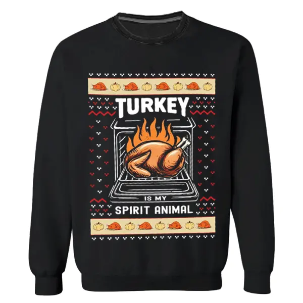 Unisex Turkey Is My Spirit Animal Thanksgiving Day Sweater - Wayrates.com 