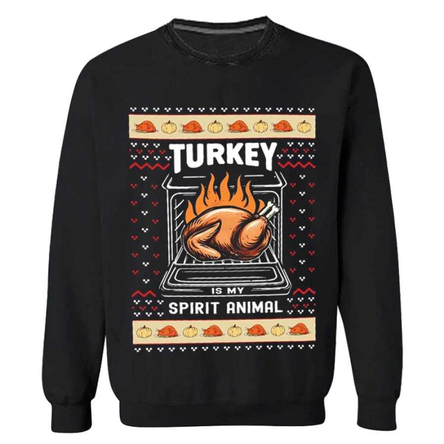 

Unisex Turkey Is My Spirit Animal Thanksgiving Day Sweater