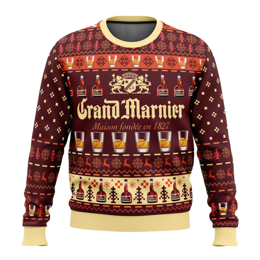 

Men's Vintage GM Beer 3D Print Crew Neck Ugly Christmas Sweatshirt