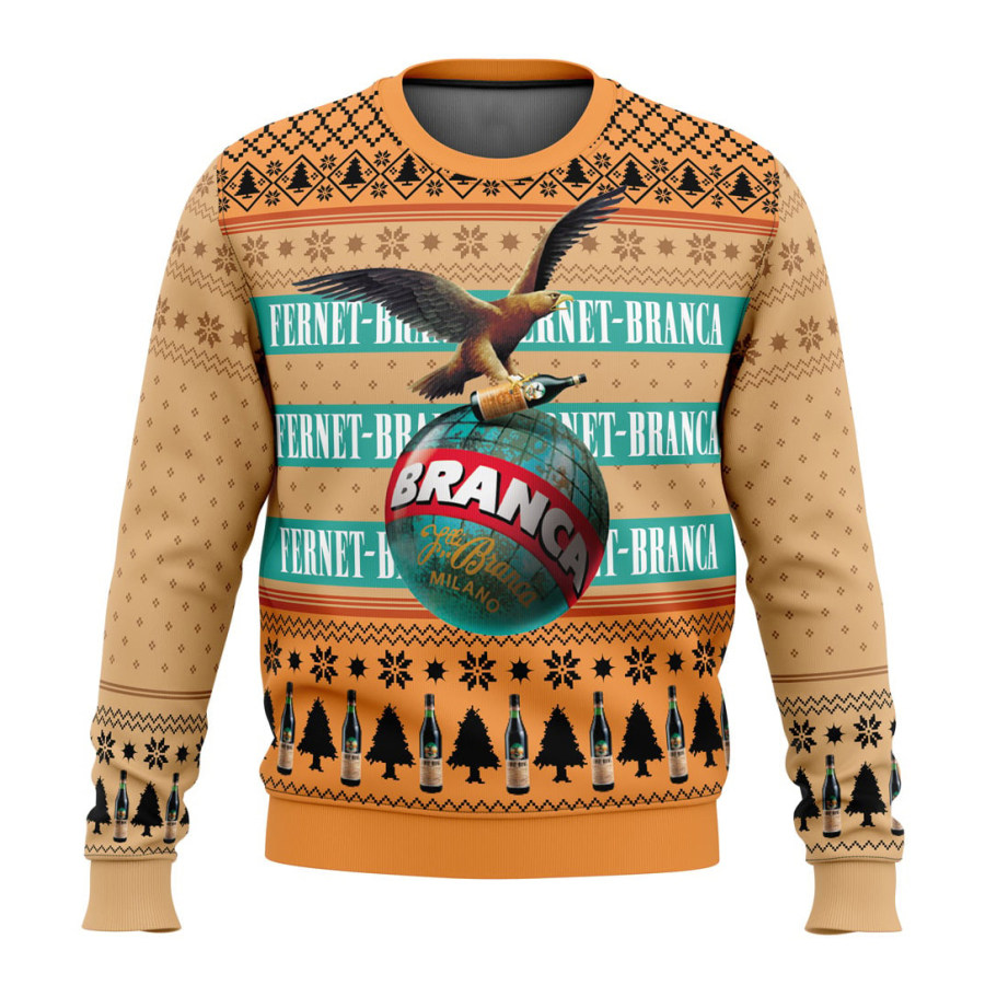 

Men's Vintage FB Beer 3D Print Crew Neck Ugly Christmas Sweatshirt