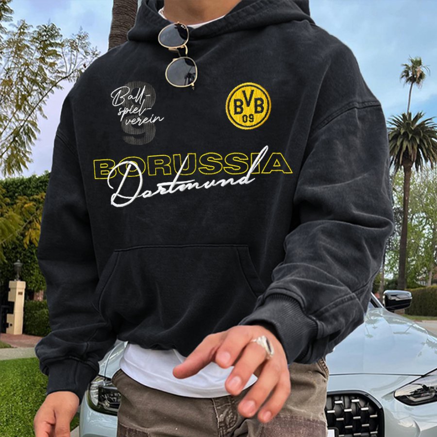 

Unisex Football Racing Print Black Oversized Hoodie