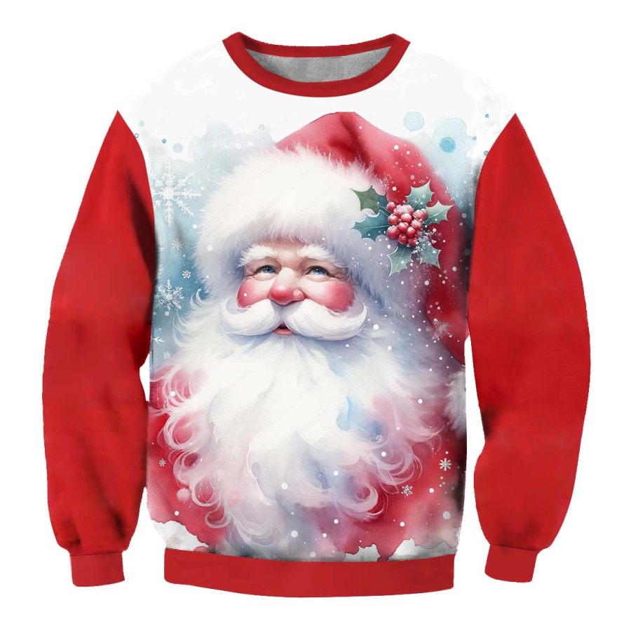 

Men's Vintage Santa Print Crew Neck Ugly Christmas Sweatshirt