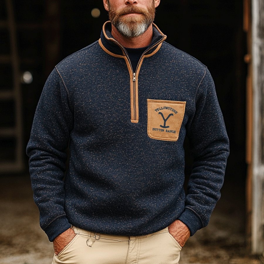 

Men's Vintage Yellowstone Outdoor 1/4 Zipper Sweatshirt