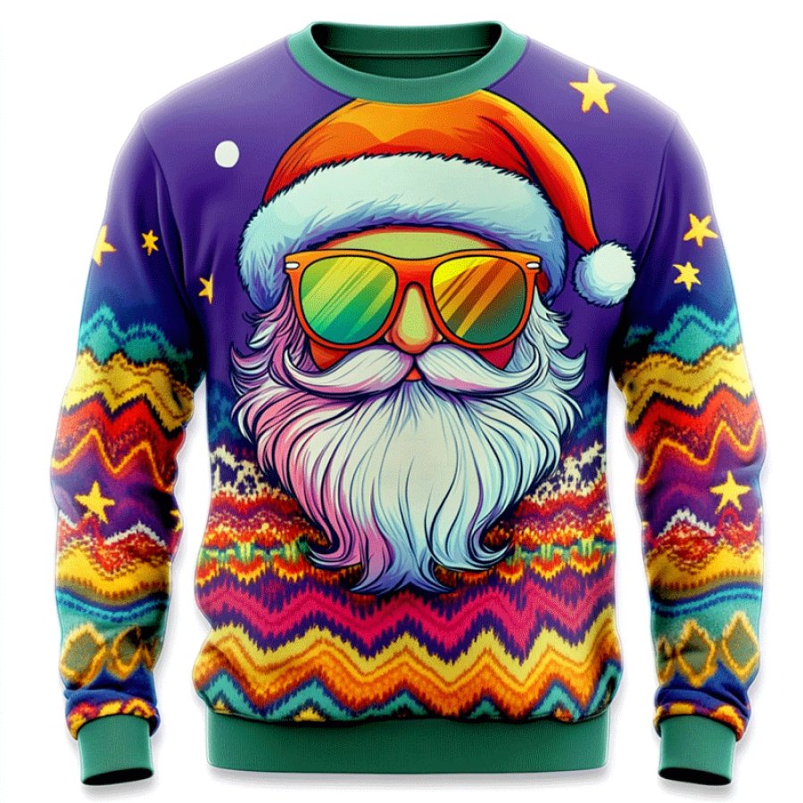 

Men's Vintage Santa Claus Print Christmas Ugly Sweatshirt