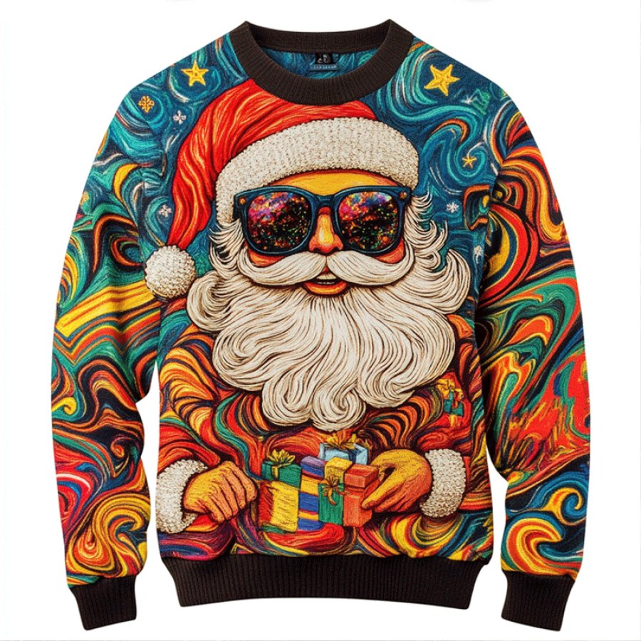 

Men's Vintage Santa Claus Print Christmas Ugly Sweatshirt