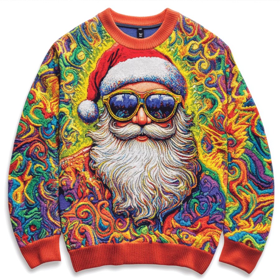 

Men's Vintage Print Christmas Ugly Sweatshirt