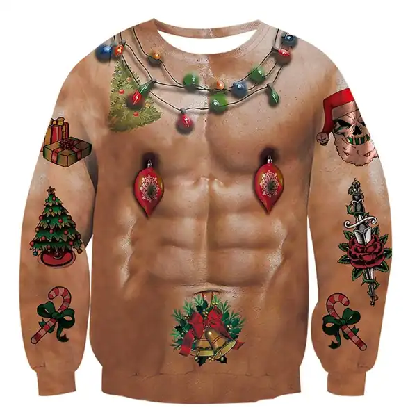 Muscle Print Ugly Christmas Sweatshirt - Wayrates.com 