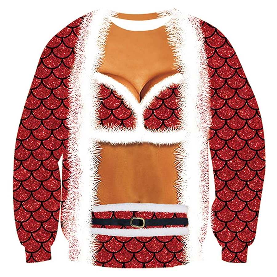

Mermaid Print Ugly Christmas Sweatshirt