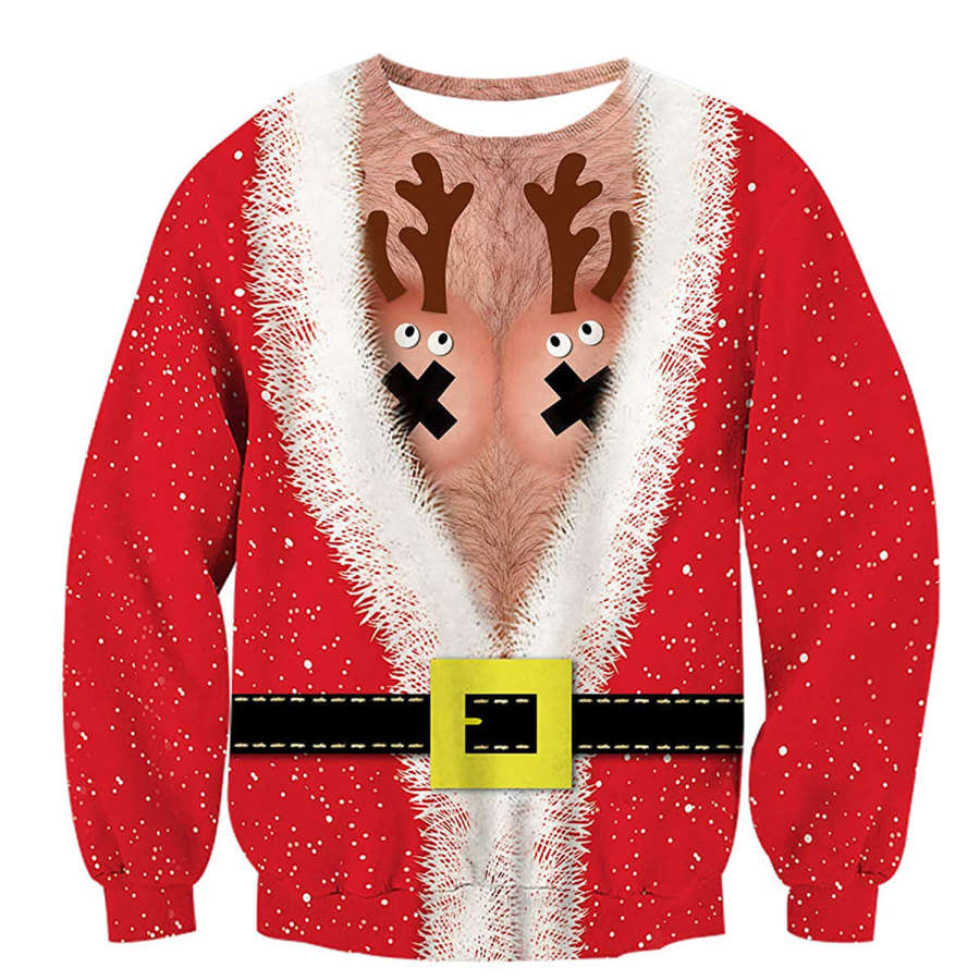 

Reindeer Print Ugly Christmas Sweatshirt