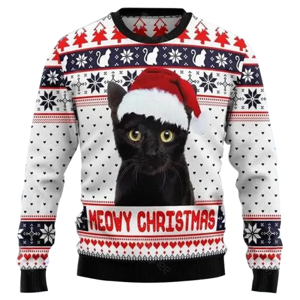 Meowy Christmas Tugly Ugly Sweatshirt - Wayrates.com 