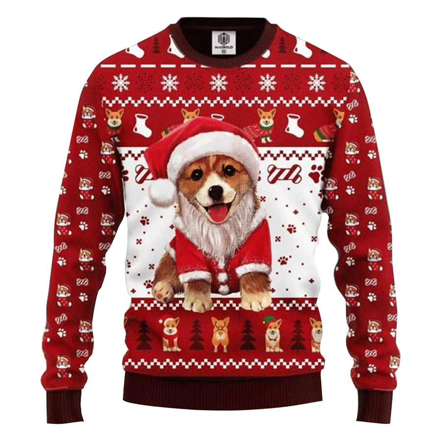 

Women's Corgi Noel Cute Thanksgiving Ugly Christmas Sweatshirt