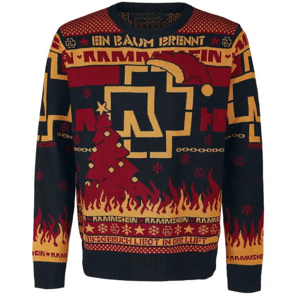 Unisex Rock Band Print Crew Neck Ugly Christmas Sweatshirt Only $26.99 - Cotosen.com 