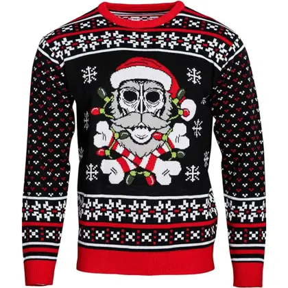Unisex Skull Print Crew Neck Ugly Christmas Sweatshirt