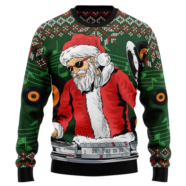 Santa Claus DJ Ugly Christmas Sweatshirt - Wayrates.com 