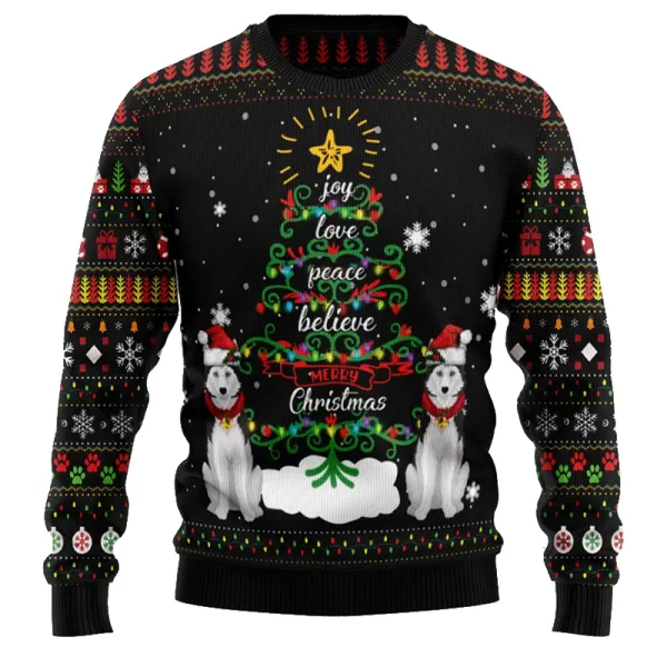 Siberian Husky Ugly Christmas Sweatshirt - Wayrates.com 