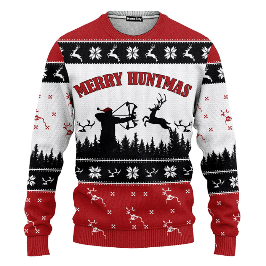 

Hobby Merry Huntmas Hunting Ugly Christmas Sweatshirt