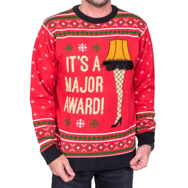 Unisex A Christmas Story Print Crew Neck Ugly Christmas Sweatshirt - Wayrates.com 