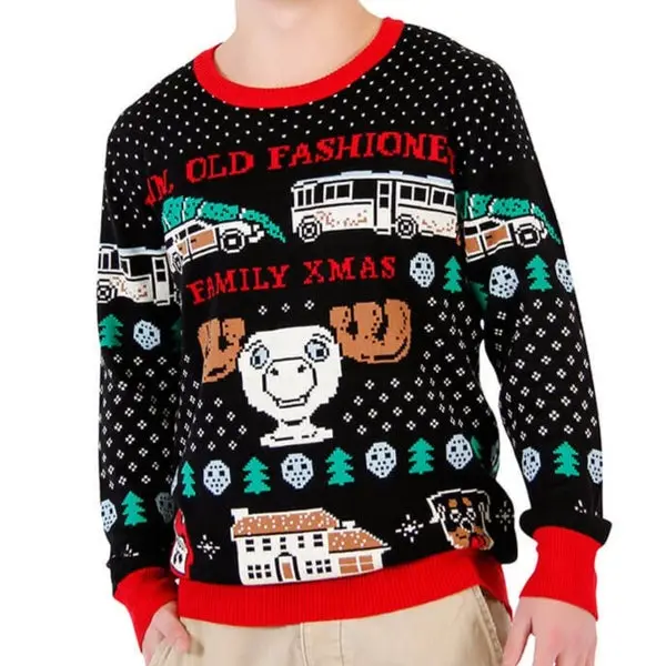 Unisex A Christmas Story Print Crew Neck Ugly Christmas Sweatshirt - Wayrates.com 