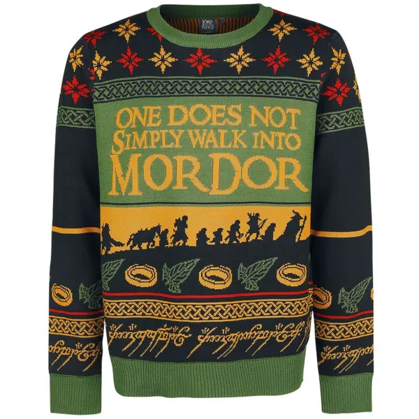 Unisex Print Crew Neck Ugly Christmas Sweatshirt - Yesunshine.com 