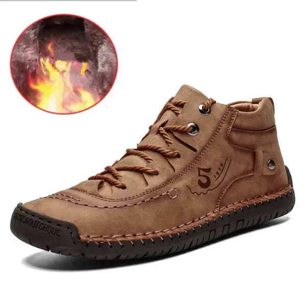 Men's Plus Fleece Warm And Soft Outdoor Casual Boots - Cotosen.com 
