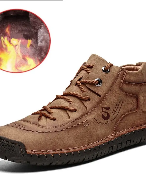 Men's Plus Fleece Warm And Soft Outdoor Casual Boots - Pragmaace.com 