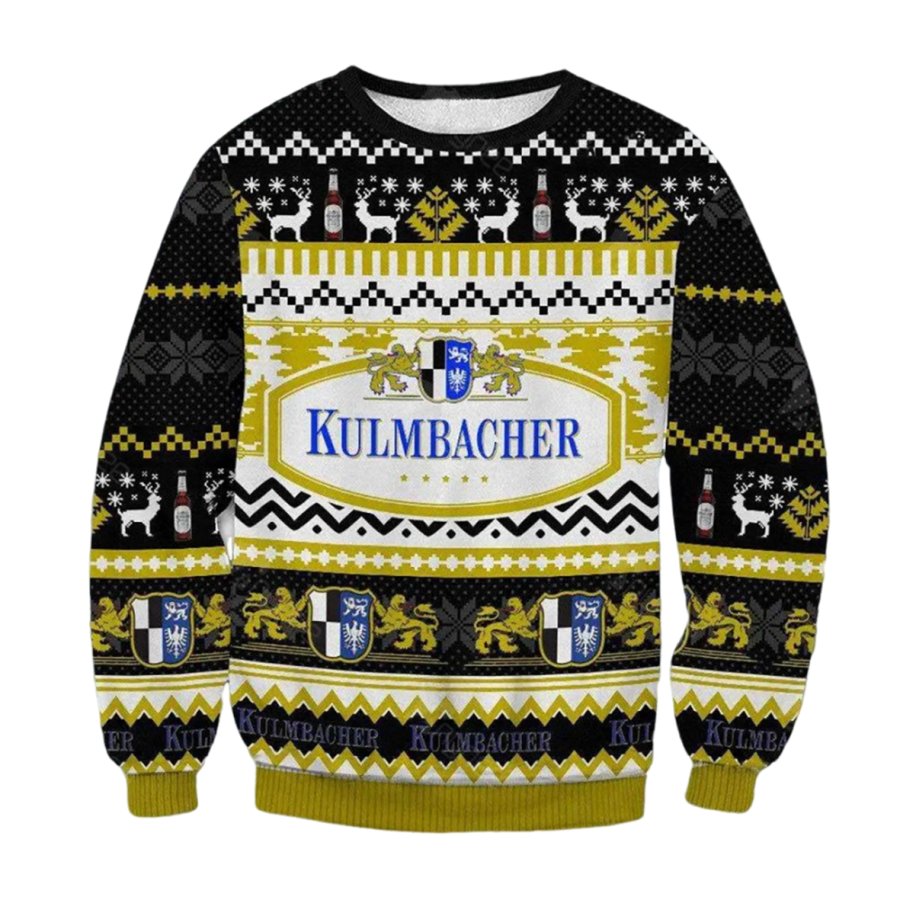 

Unisex Beer Print Crew Neck Ugly Krombacher Christmas Sweatshirt