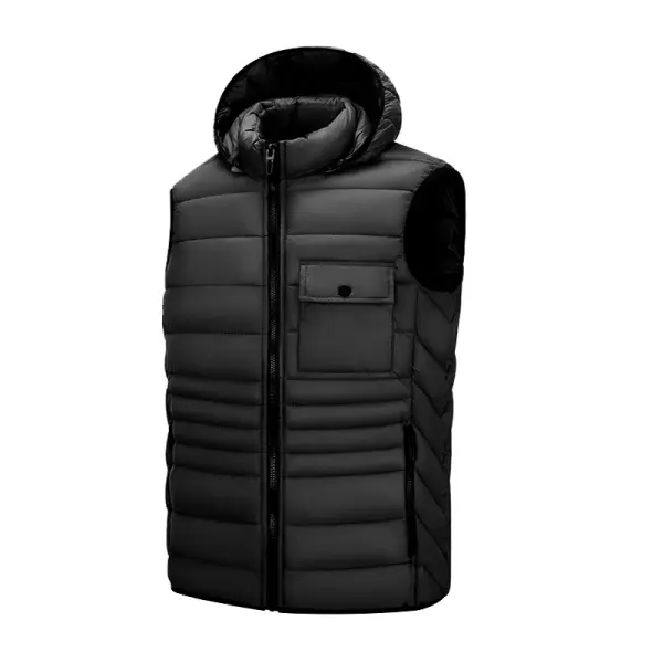 Men's Lightweight Pocket Windproof Sleeveless Full Zipper Puffer Vest - Rabclub.com 