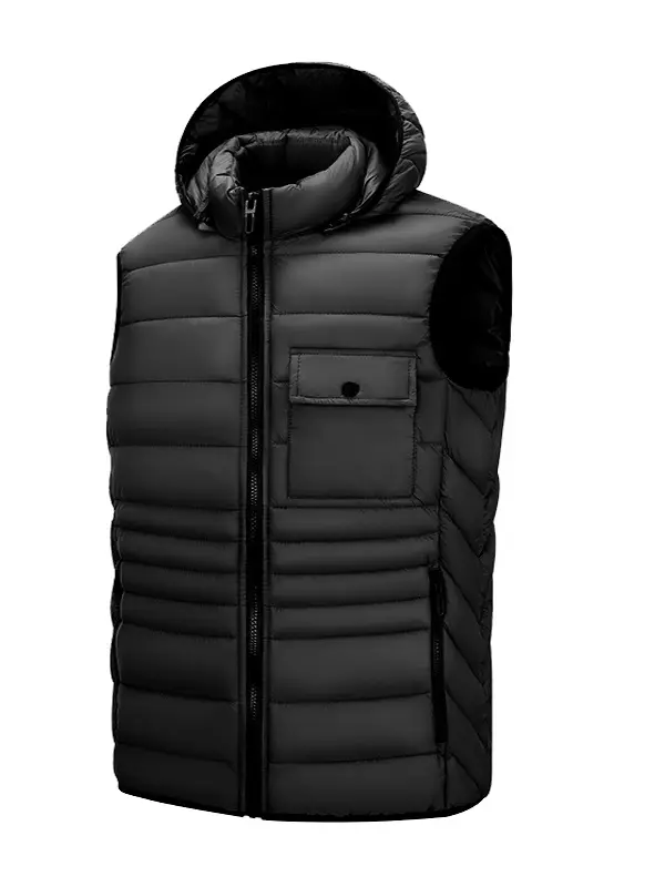 Men's Lightweight Pocket Windproof Sleeveless Full Zipper Puffer Vest - Menwyx.com 