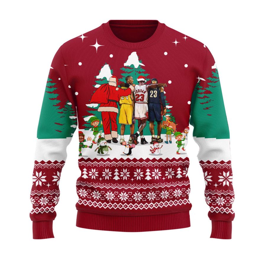 

Unisex Vintage Basketball Print Crew Neck Ugly Christmas Sweatshirt