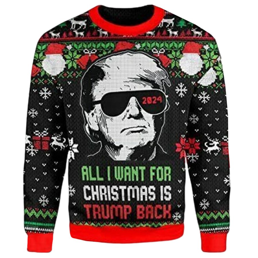 

Unisex 2024 United States Election Print Crew Neck Ugly Christmas Sweatshirt