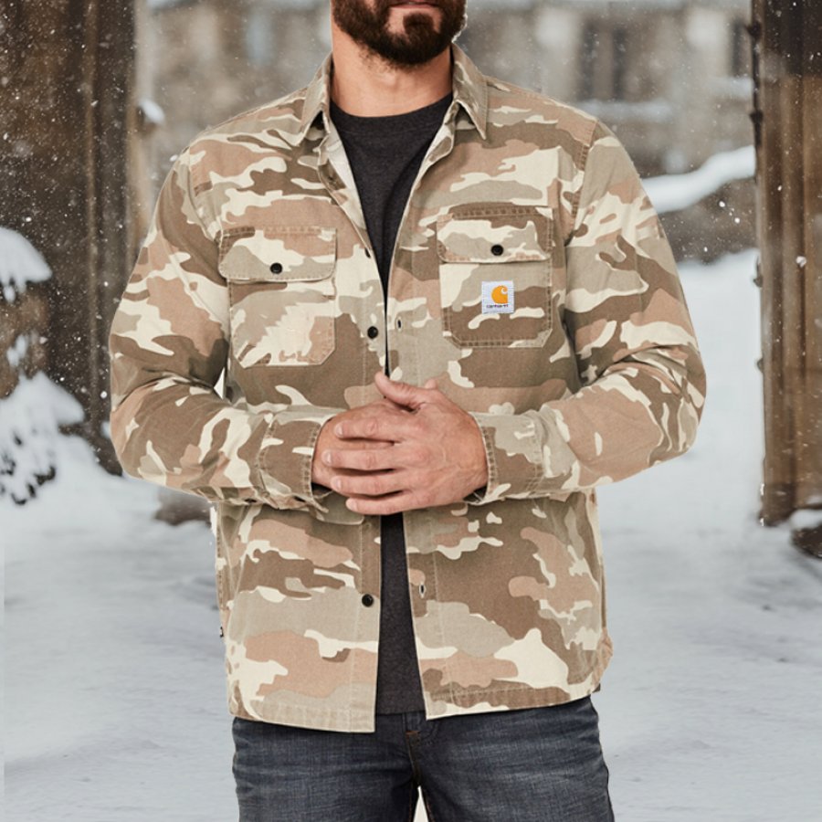 

Men's Armory Camo Print Long Sleeve Button Down Flannel Camouflage Shirts