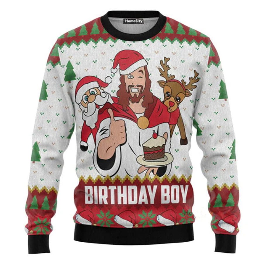 

Jesus Birthday Boy Ugly Christmas Sweatshirt