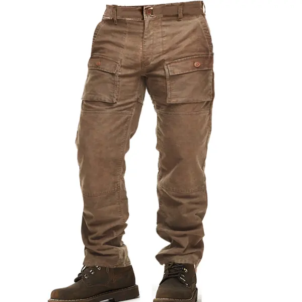 Men's Vintage Outdoor Multi-pocket Cargo Pants Trousers - Dozenlive.com 