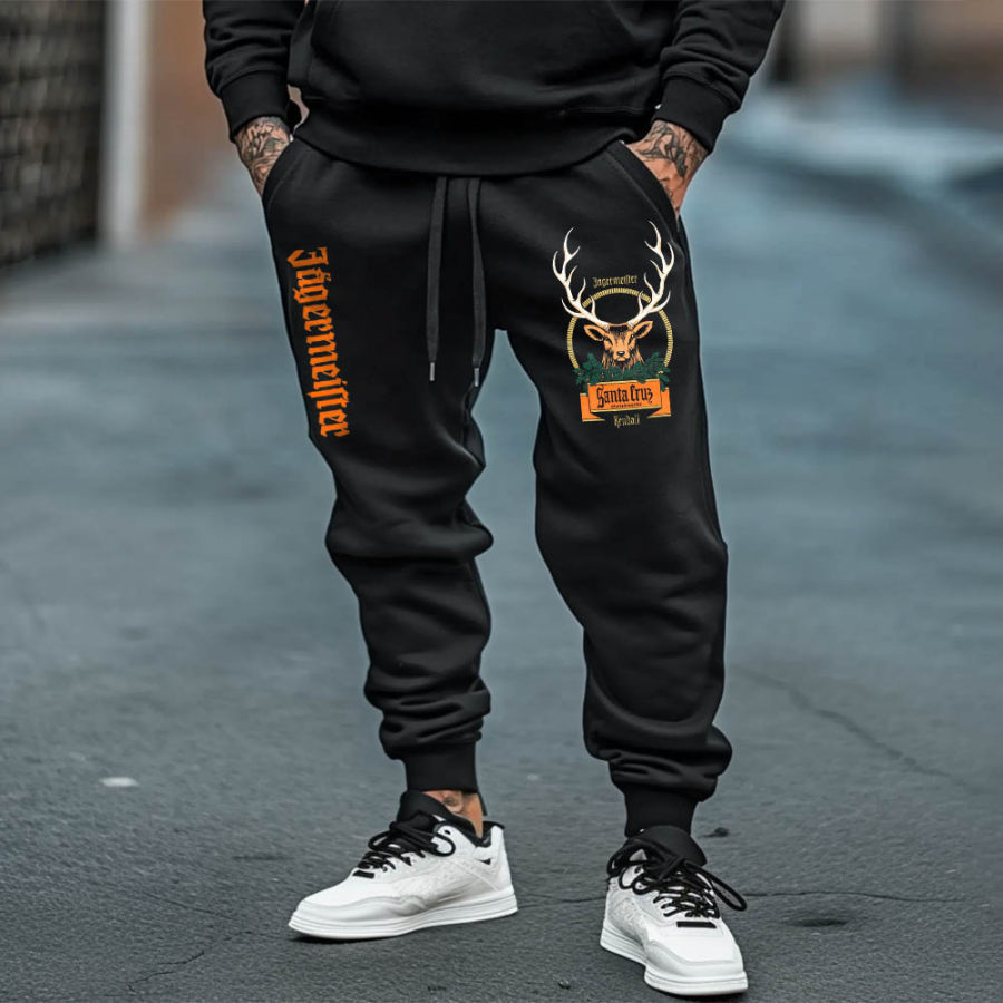 

Men's Sweatpants Deer Casual Vintage Sports Pants