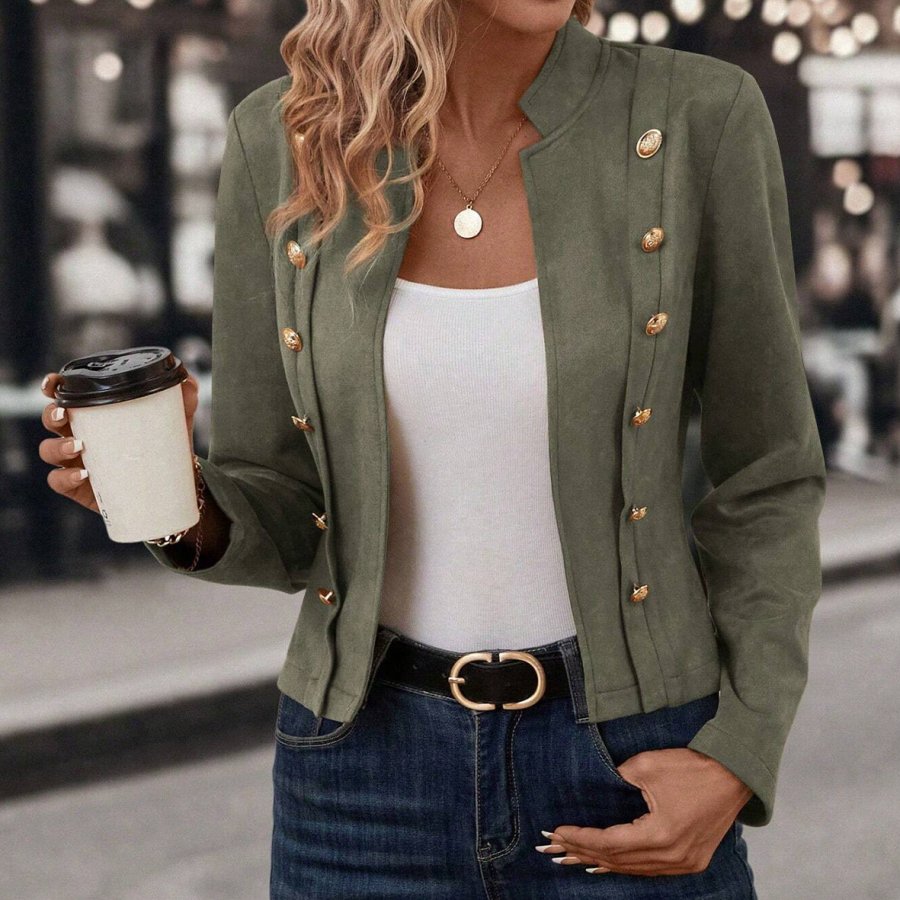 

Women's Vintage Suede Double Breasted Short Jacket