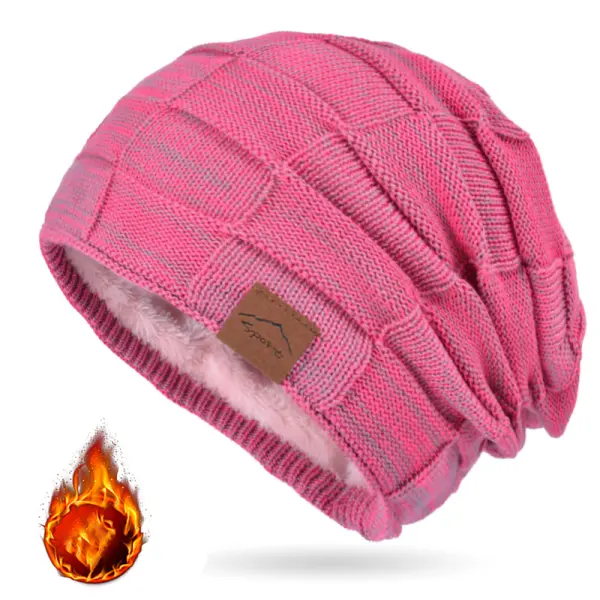 Women's Fleece Warm Mixed Color Wool Knitted Hat - Zivinfo.com 