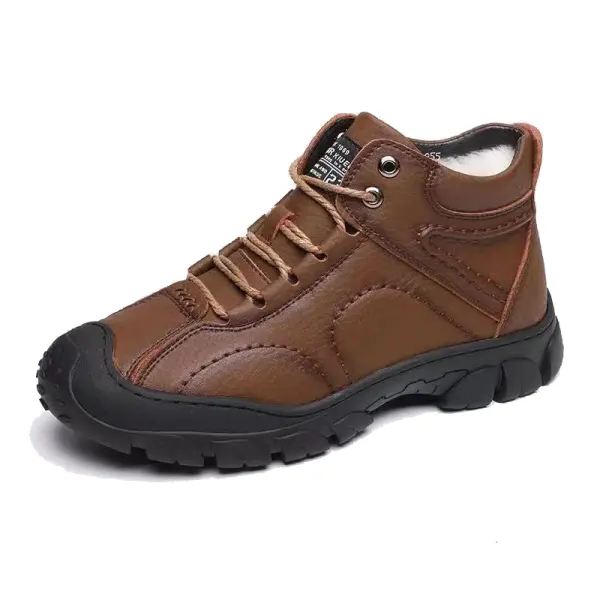 Men's Thickened Velvet Casual High-top Outdoor Lace-up Boots - Wayrates.chimpone.com 