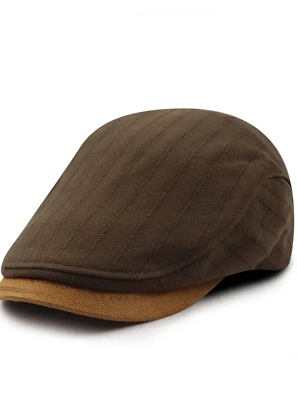 Men's Retro Color Blocke Peaked Beret - Pragmaace.com 
