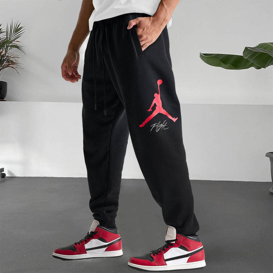 

Men's Vintage Basketball Print Outdoor Sports Pants