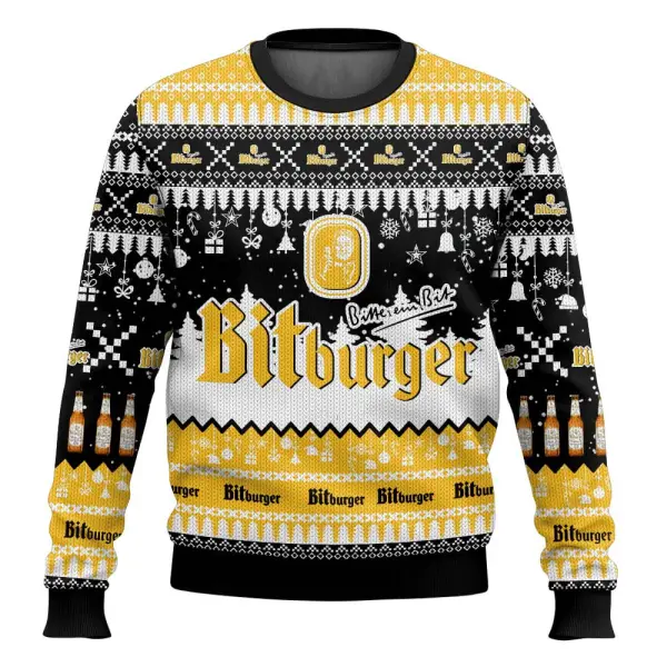 Unisex Vintage German Drinking Print Crew Neck Ugly Christmas Sweatshirt - Wayrates.com 