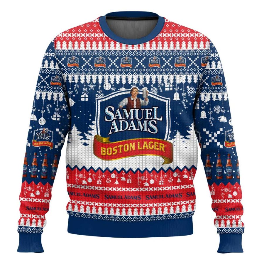 

Unisex Vintage Boston Drinking Print Crew Neck Ugly Christmas Sweatshirt