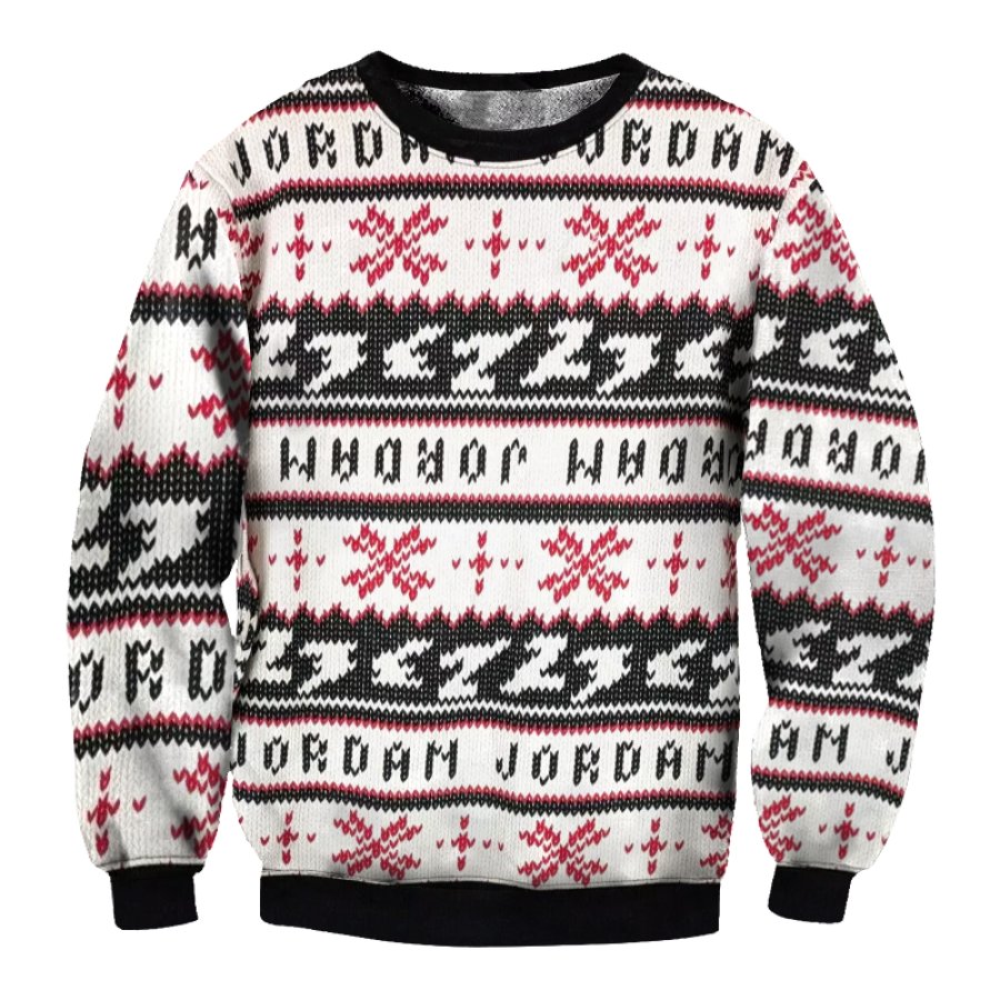 

Basketball Classics Print Crew Neck Ugly Christmas Sweatshirt