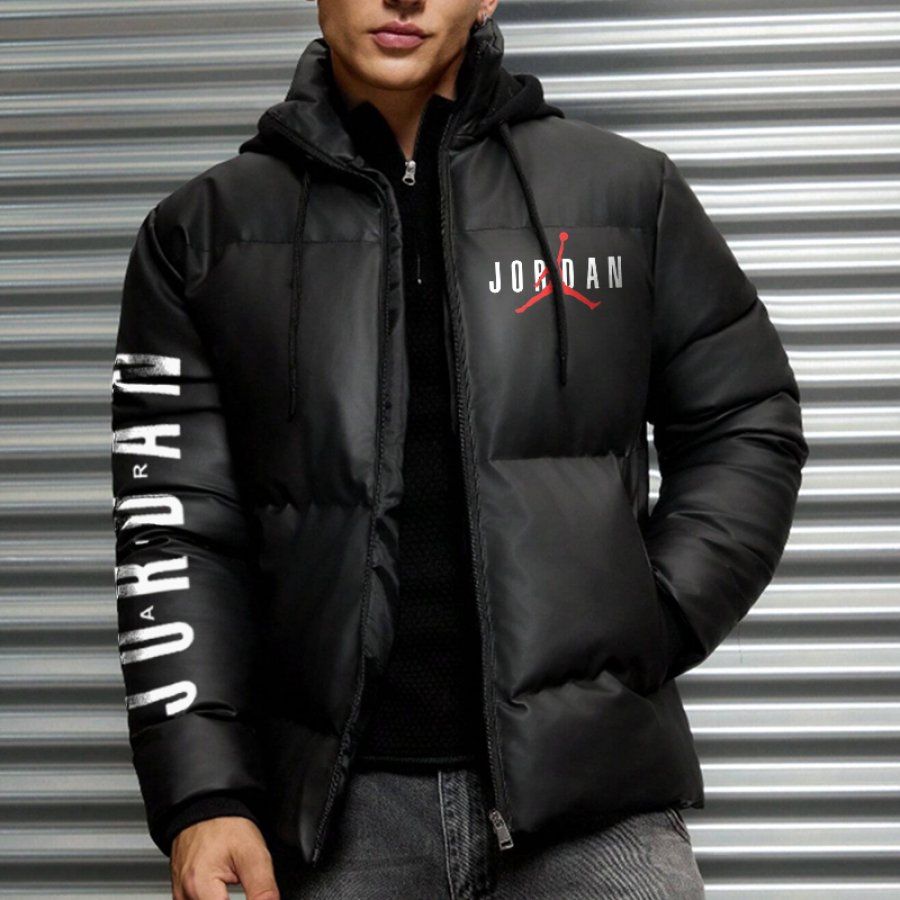 

Men's Basketball Casual Hooded Drawstring Cotton Jacket