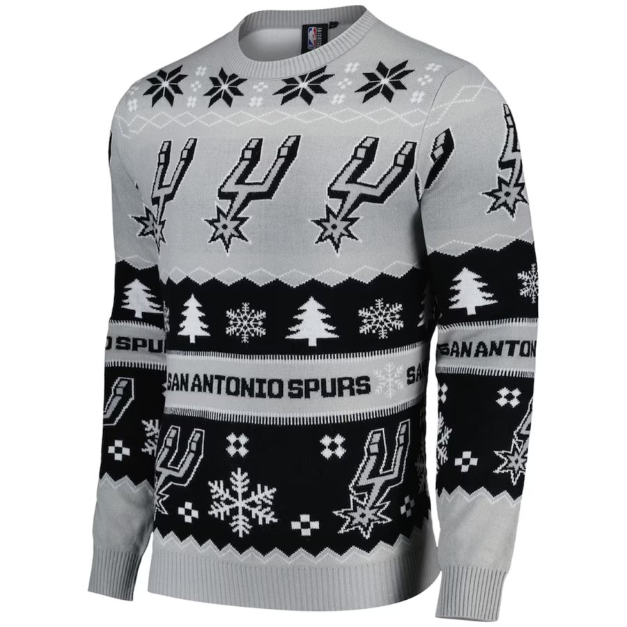 

Unisex Basketball Spurs Racing Print Crew Neck Ugly Christmas Sweatshirt