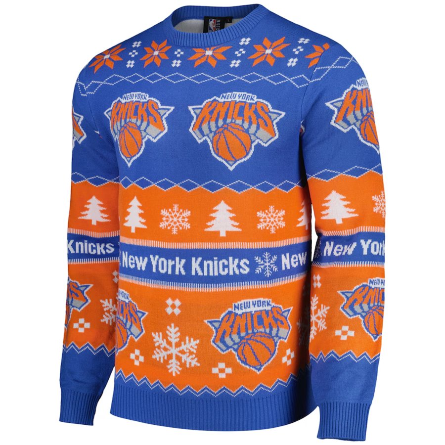 

Unisex Basketball Knicks Racing Print Crew Neck Ugly Christmas Sweatshirt