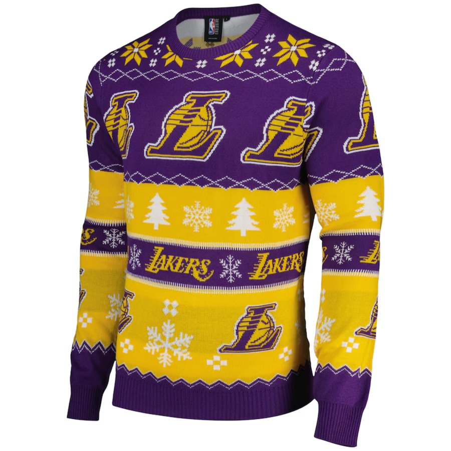 

Unisex Basketball Racing Lakers Print Crew Neck Ugly Christmas Sweatshirt