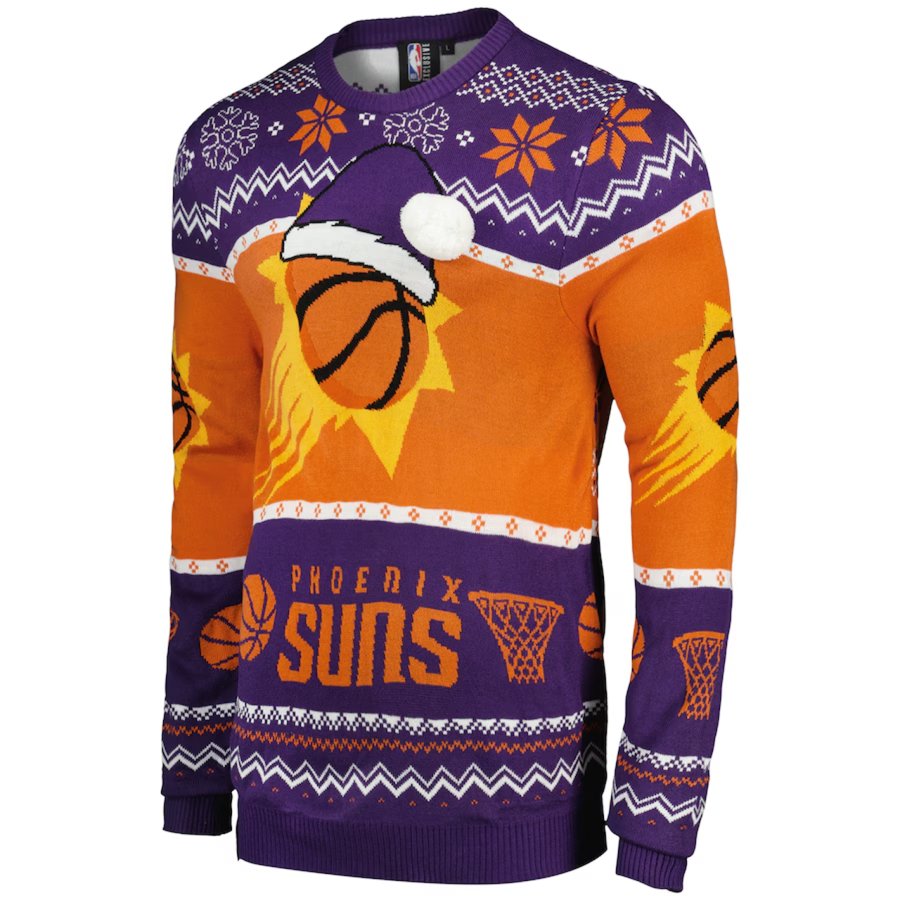 

Unisex Basketball Racing Suns Print Crew Neck Ugly Christmas Sweatshirt