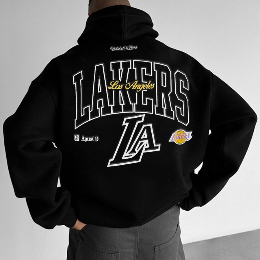 

Men's Vintage Loose Outdoor Basketball Racing Foam Print Hoodie Streetwear
